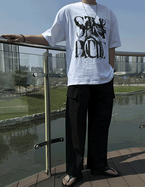 消極寬版短袖T恤