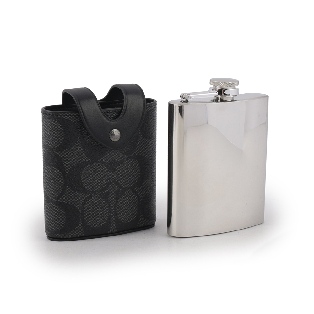 【COACH】塗層帆布及小牛皮酒瓶/攜帶瓶(炭灰色) CE786 QBO4G