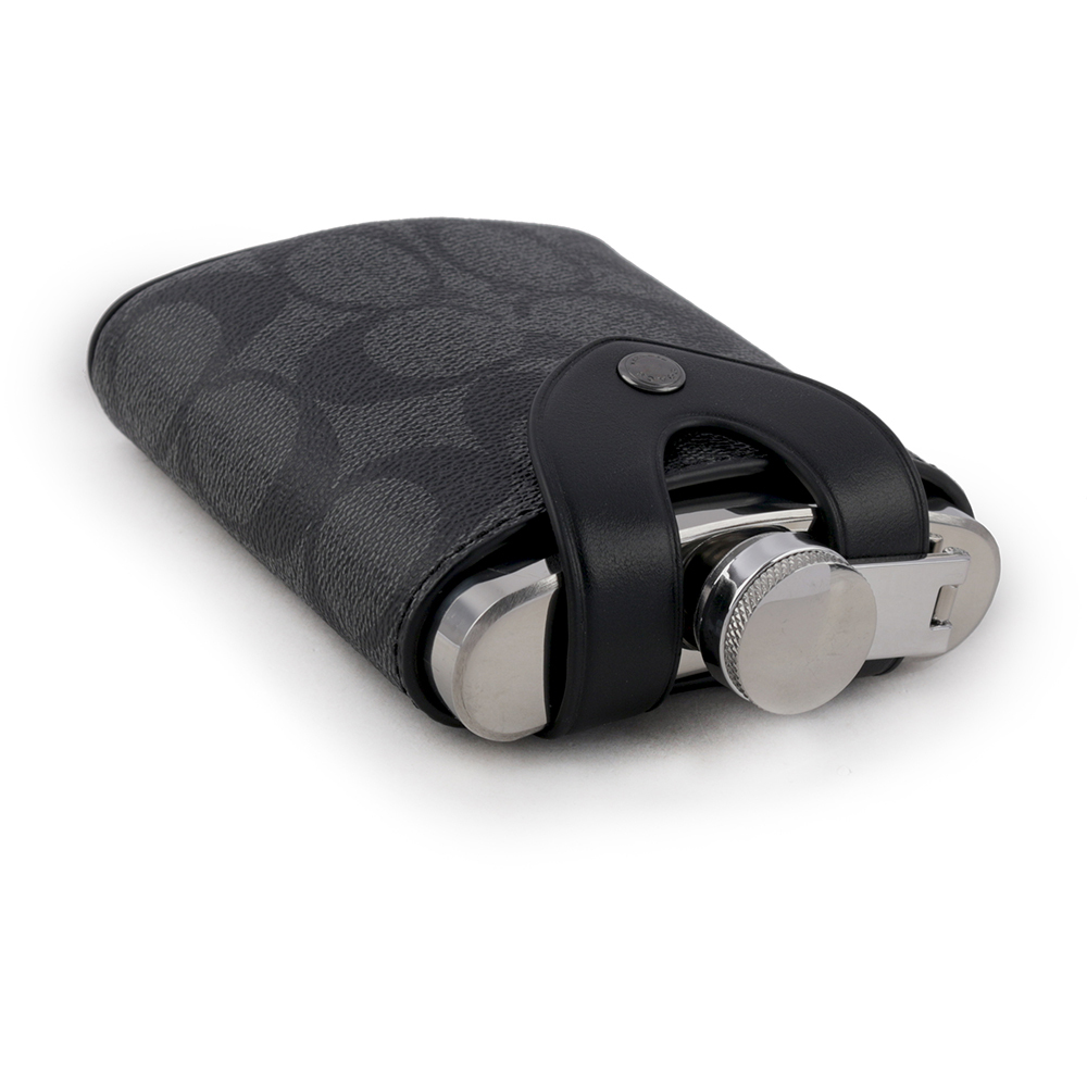 【COACH】塗層帆布及小牛皮酒瓶/攜帶瓶(炭灰色) CE786 QBO4G