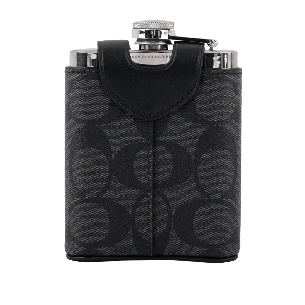 【COACH】塗層帆布及小牛皮酒瓶/攜帶瓶(炭灰色) CE786 QBO4G