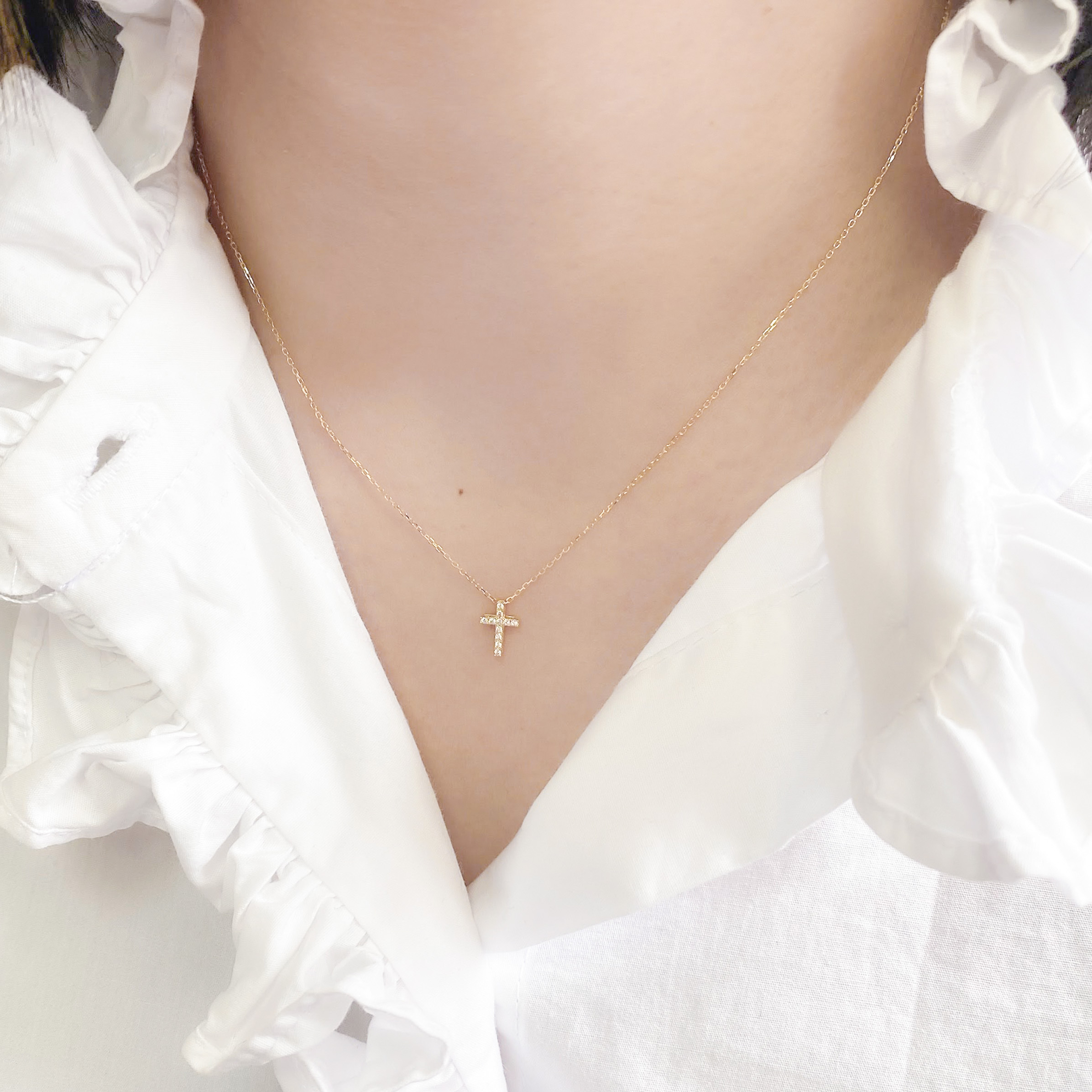 10K/雙面十字架項鍊