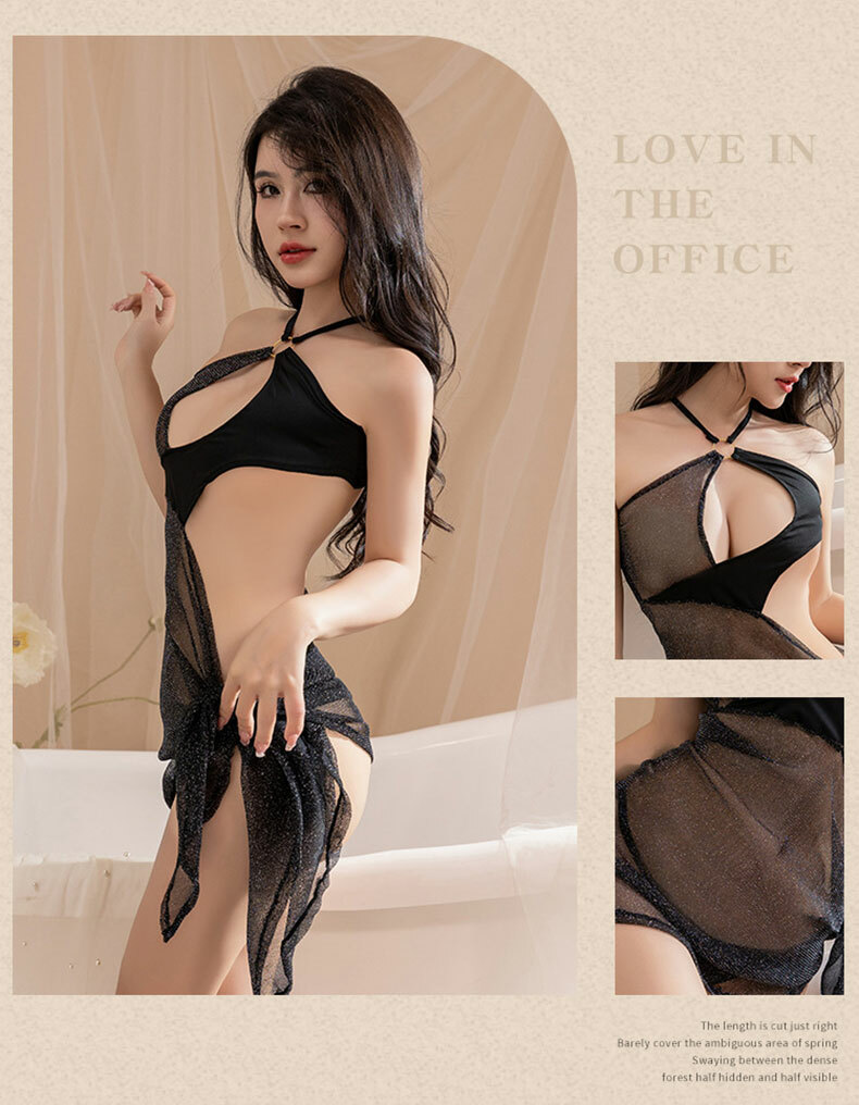 閃光透紗連身裙