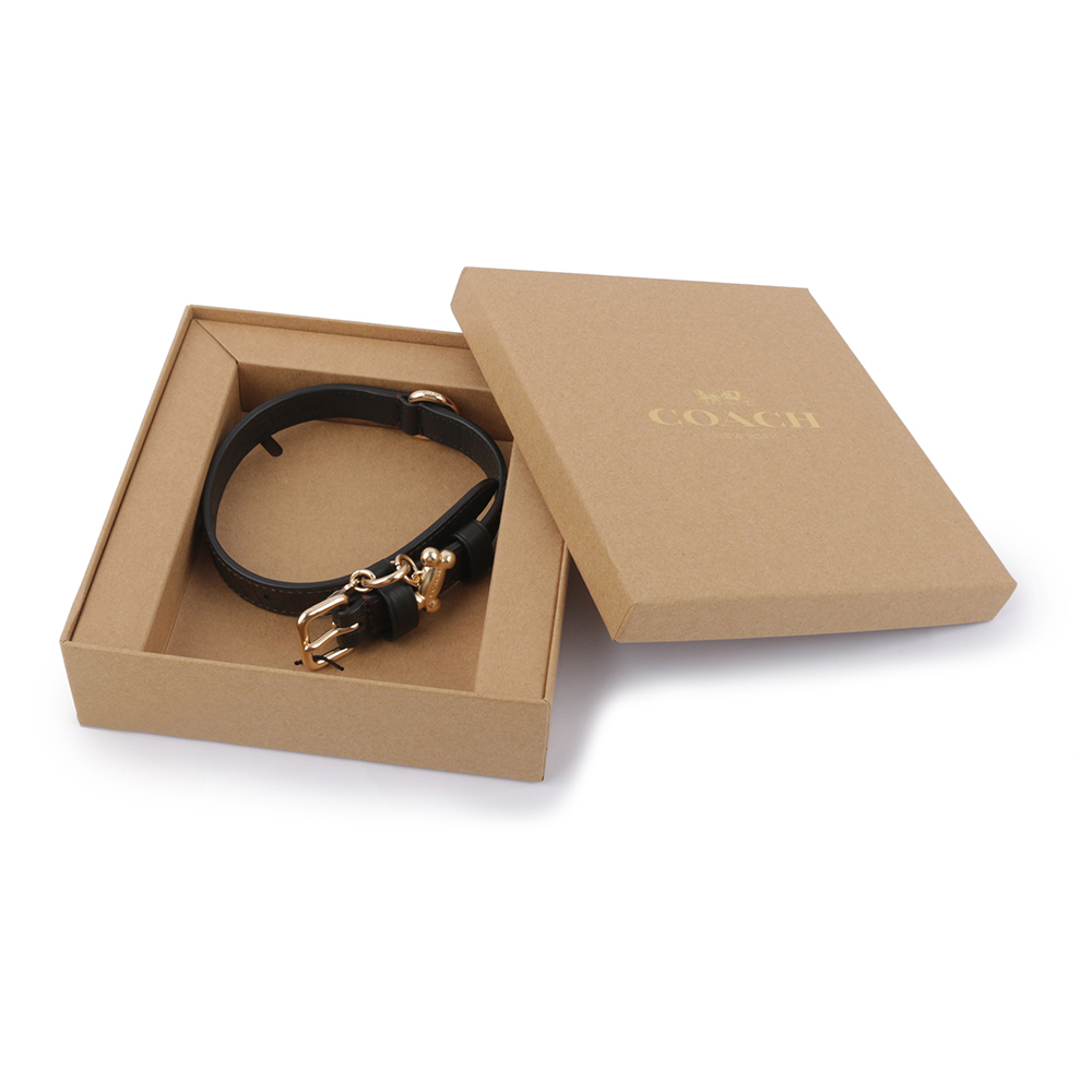【COACH】塗層帆布及皮革骨頭墜飾小款寵物項圈(棕色) CH144 IMAA8