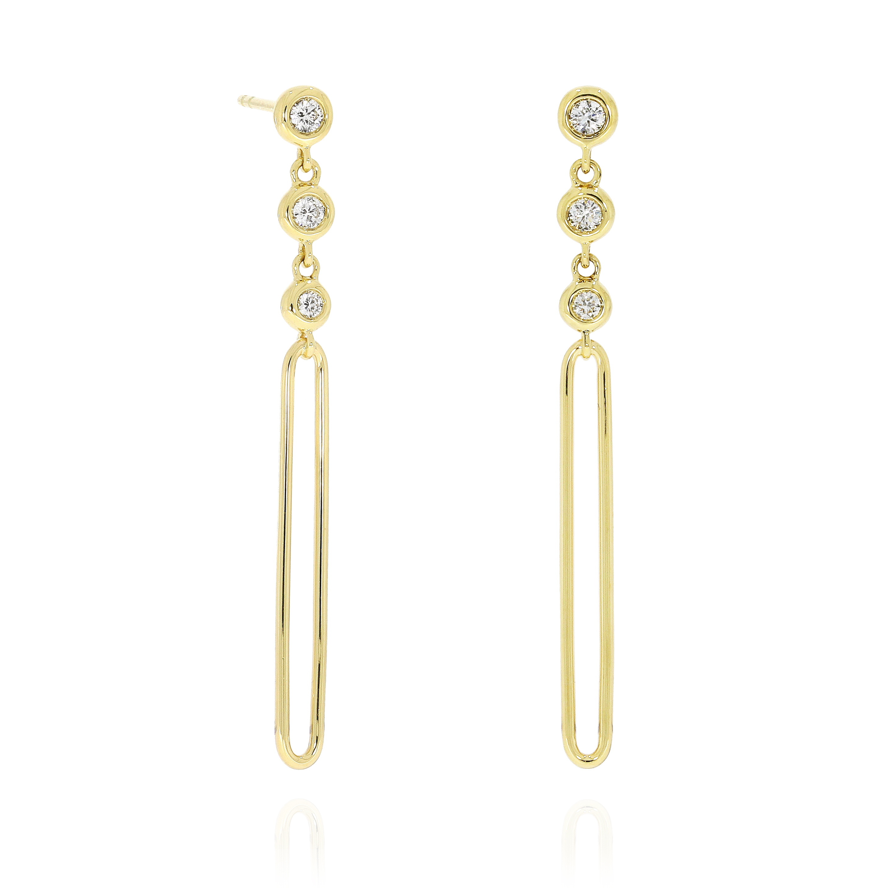 18K黄金鑽石長耳環