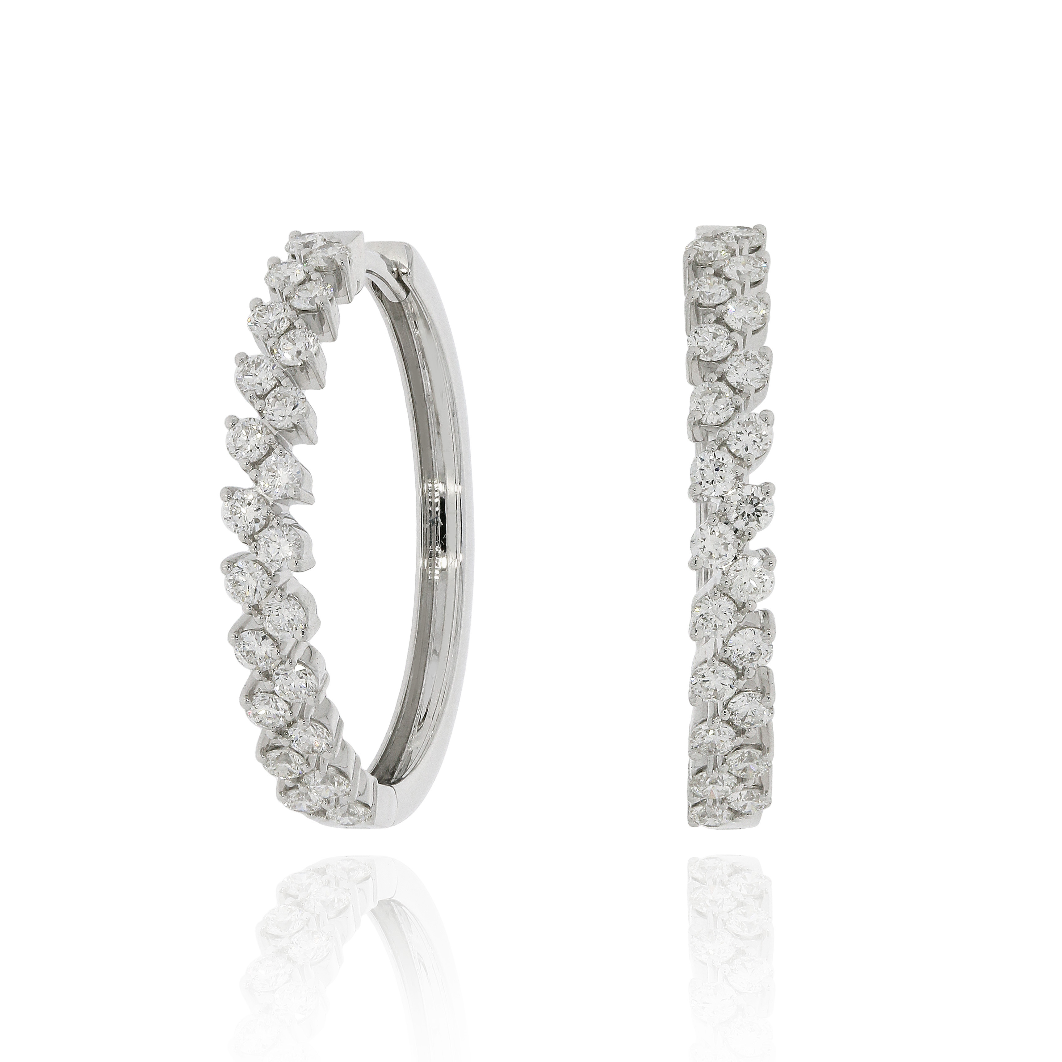 18K金鑽石圈耳環