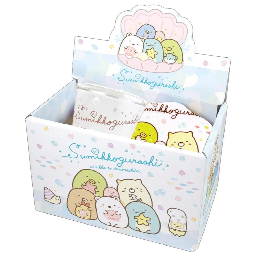 [生活用品] 角落小夥伴 Sumikko Gurashi 玻璃杯附小方巾