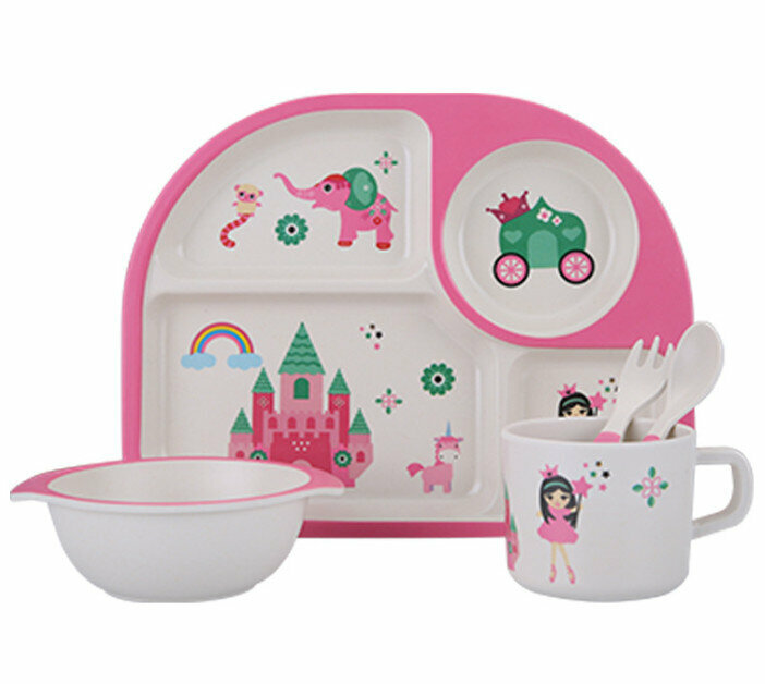 Princess cartoon bamboo fiber children's cutlery set