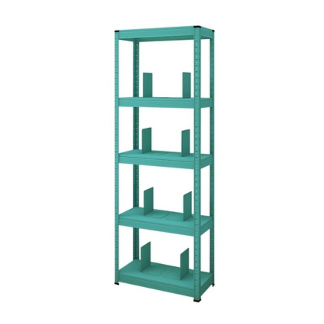 New iron color kitchen cabinet bookshelf shoe cabinet bathroom storage cabinet shelf [60x30x171cm] blue 5 layers + bookshelf