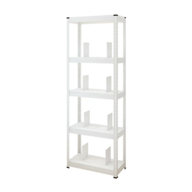New iron color kitchen cabinet bookshelf shoe cabinet bathroom storage cabinet shelf [60x30x171cm] white 5 layers + bookshelf