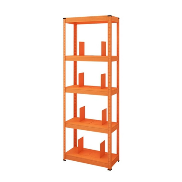 New iron color kitchen cabinet bookshelf shoe cabinet bathroom storage cabinet shelf [60x30x171cm] orange 5 layers + bookshelf