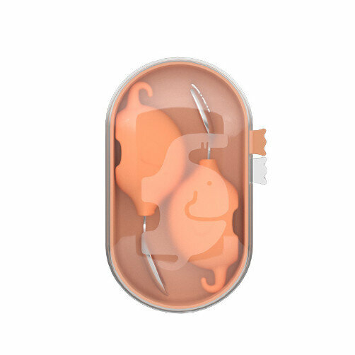 Baby Cutlery Set - Orange Kids Cutlery | Training tableware | With storage box | Out cutlery | Portable cutlery 