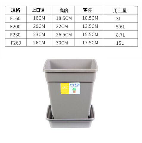 Square Breathable Draining Flower Pot【F230 Off-White Pot + Support】