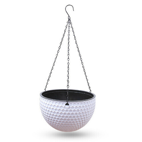 Honeycomb hanging pot hanging basket hanging flower pot [white small: diameter 16.5cm]