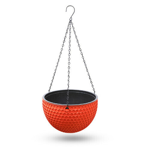 Honeycomb hanging pot hanging basket hanging flower pot [brick red small: diameter 16.5cm]