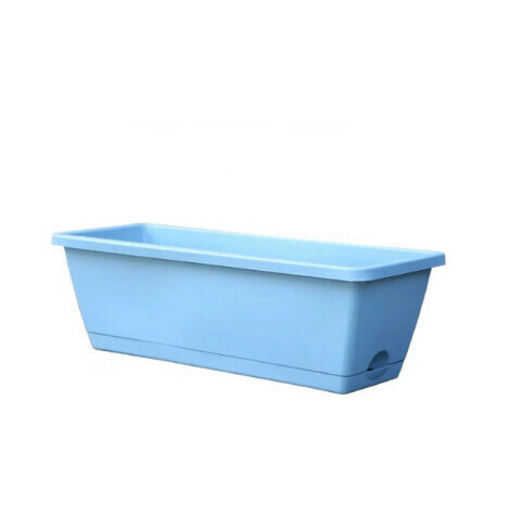 Hollen Vegetable Planting Pot Plastic Flower Pot [Sky Blue + Cato Large: Length 50cm * Height 15cm * Width 19cm]