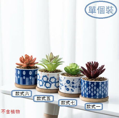 Creative blue and white ceramic succulent flower pot [style 5]