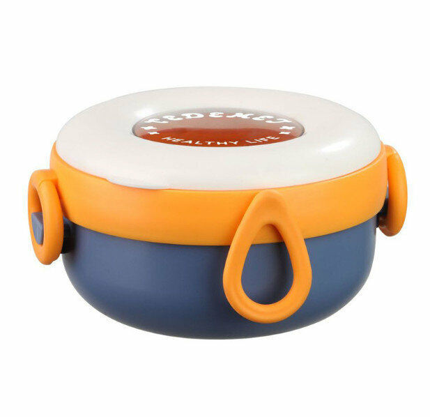 【940ml Upgraded Stainless Steel / Blue Yellow】Children's Set Supplementary Food Bowl 