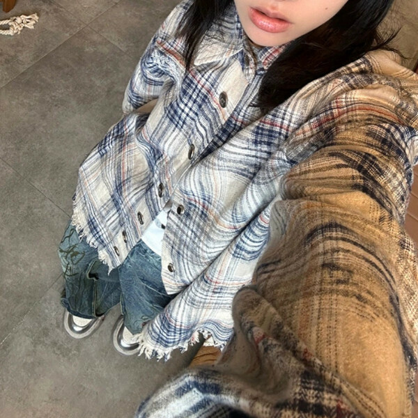 熱推格子襯衫（杏色）（S/M/L/XL/2XL下單後與客服聯系發貨的尺碼）
