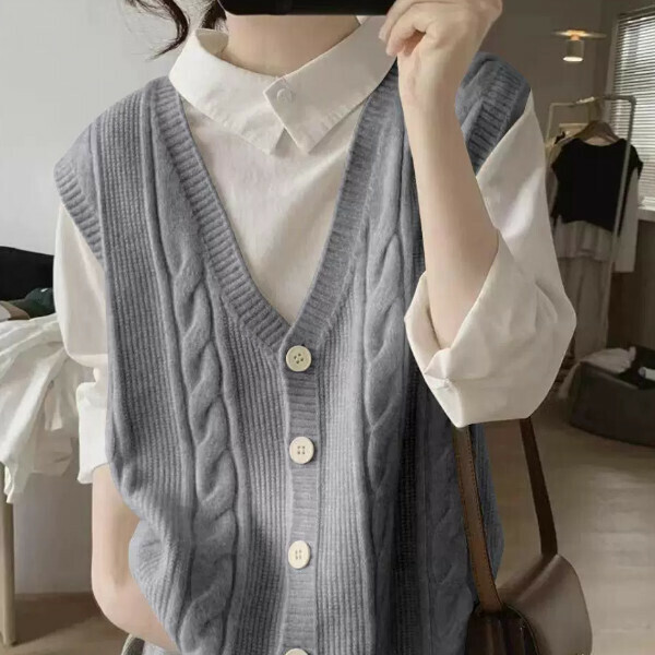 Hot recommended knitted vest (grey) (S/M/L/XL sizes will be shipped after placing an order and contact customer service)