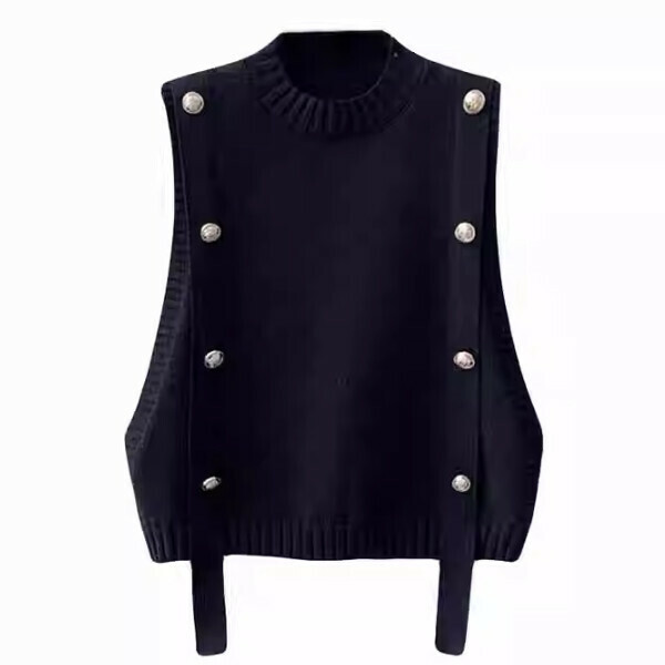 Hot-recommended pullover knitted vest (black) (S/M/L size, please contact customer service after placing the order for delivery size)