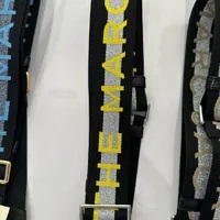 [S] MARC JACOBS 4R3SST002S01-082 THE LOGO WEBBING STRAP,BLACK/YELLOW, 196611109963 (SMJ348)