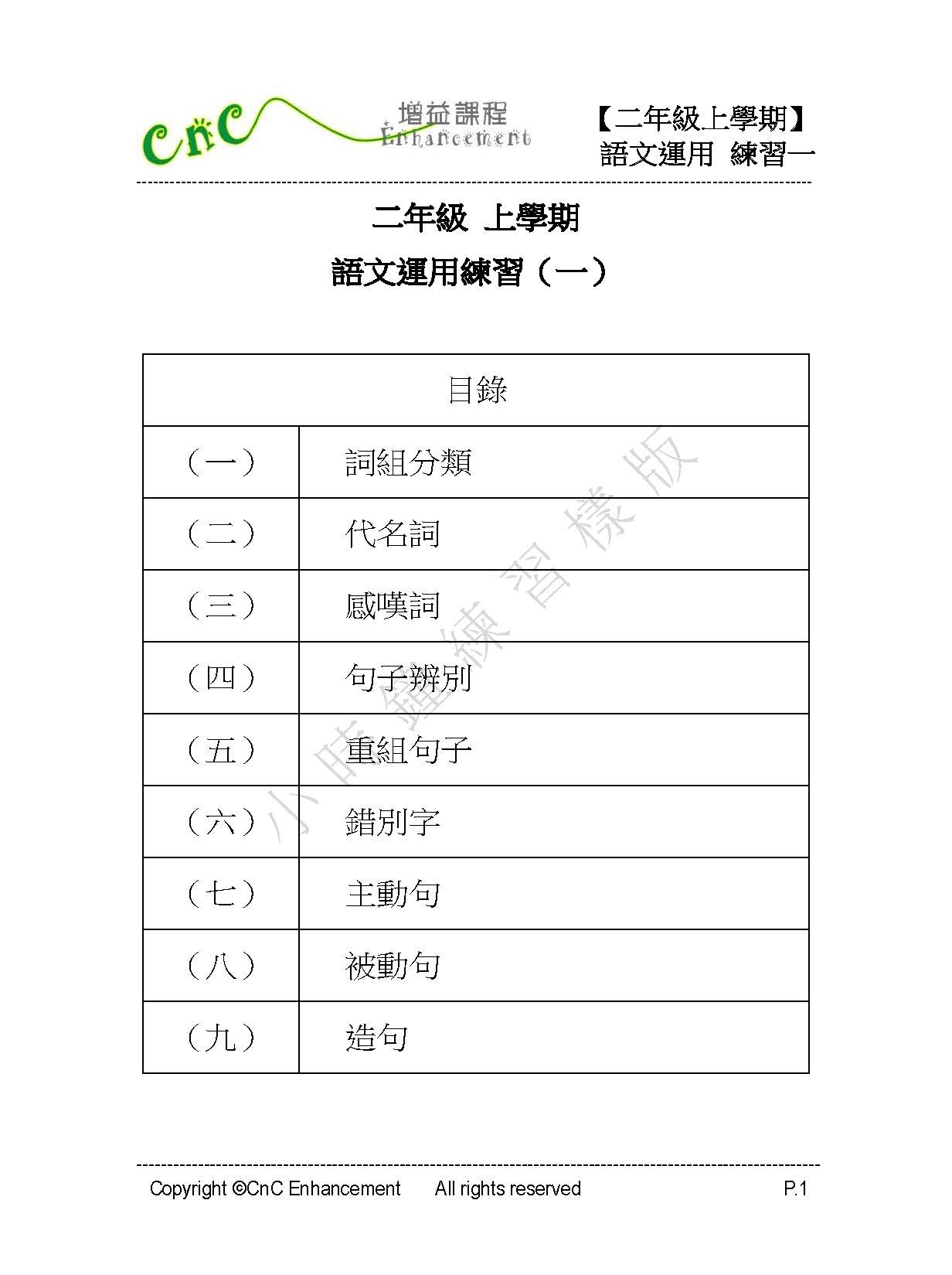 (PC 31) P2 小學中文 語文運用 (深化版)