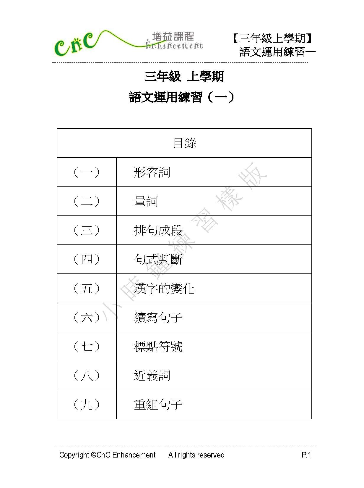 (PC 31) P3 小學中文 語文運用 (深化版)