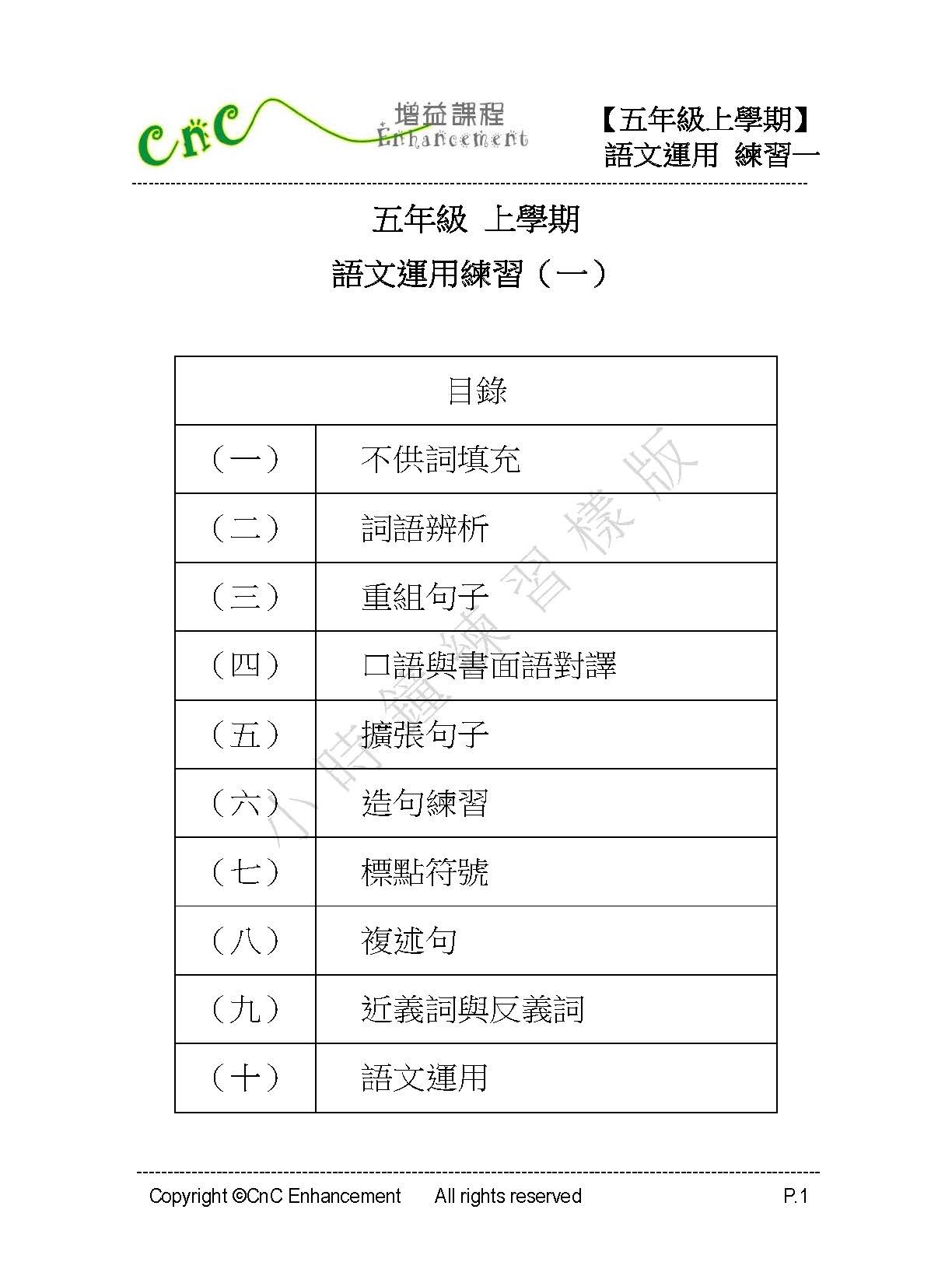 (PC 31) P5 小學中文 語文運用 (深化版)