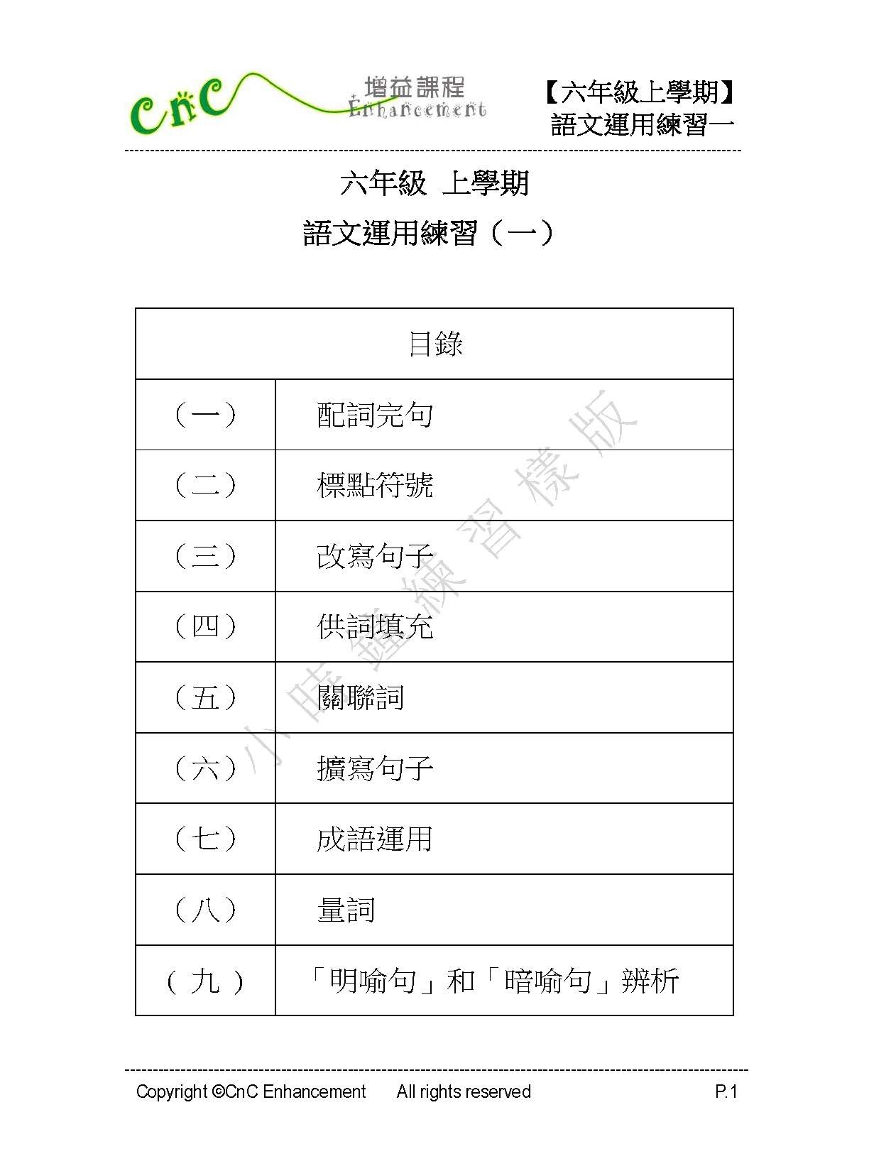 (PC 31) P6 小學中文 語文運用 (深化版)