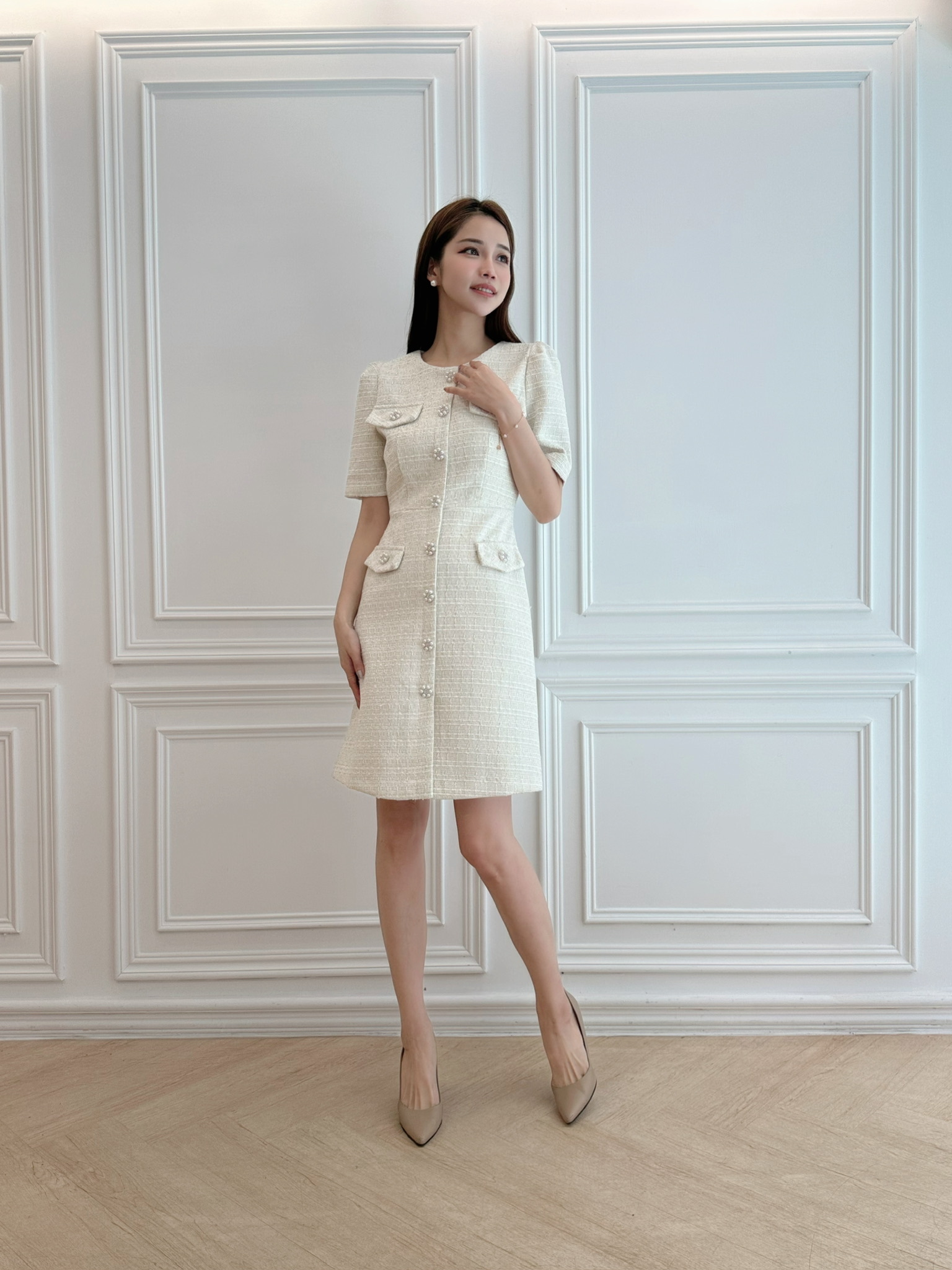 鑽釦織紋柔美洋