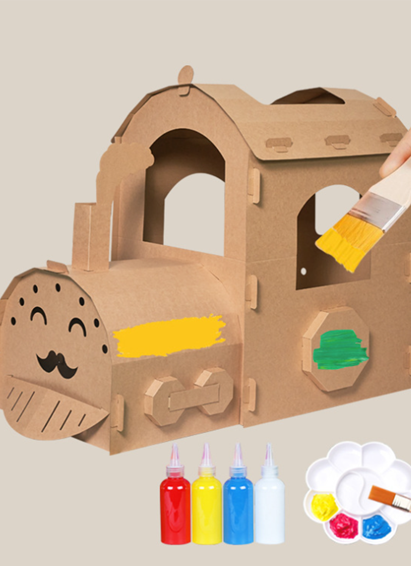 DIY紙箱火車摺紙材料包 DX108