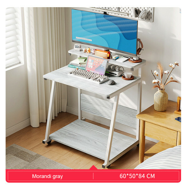 New Portable Computer Desk Movable Table Monitor Stand Table (Gray) 60cm