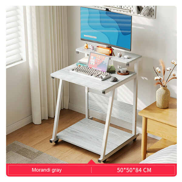 New Portable Computer Desk Movable Table Monitor Stand Table (Gray) 50cm