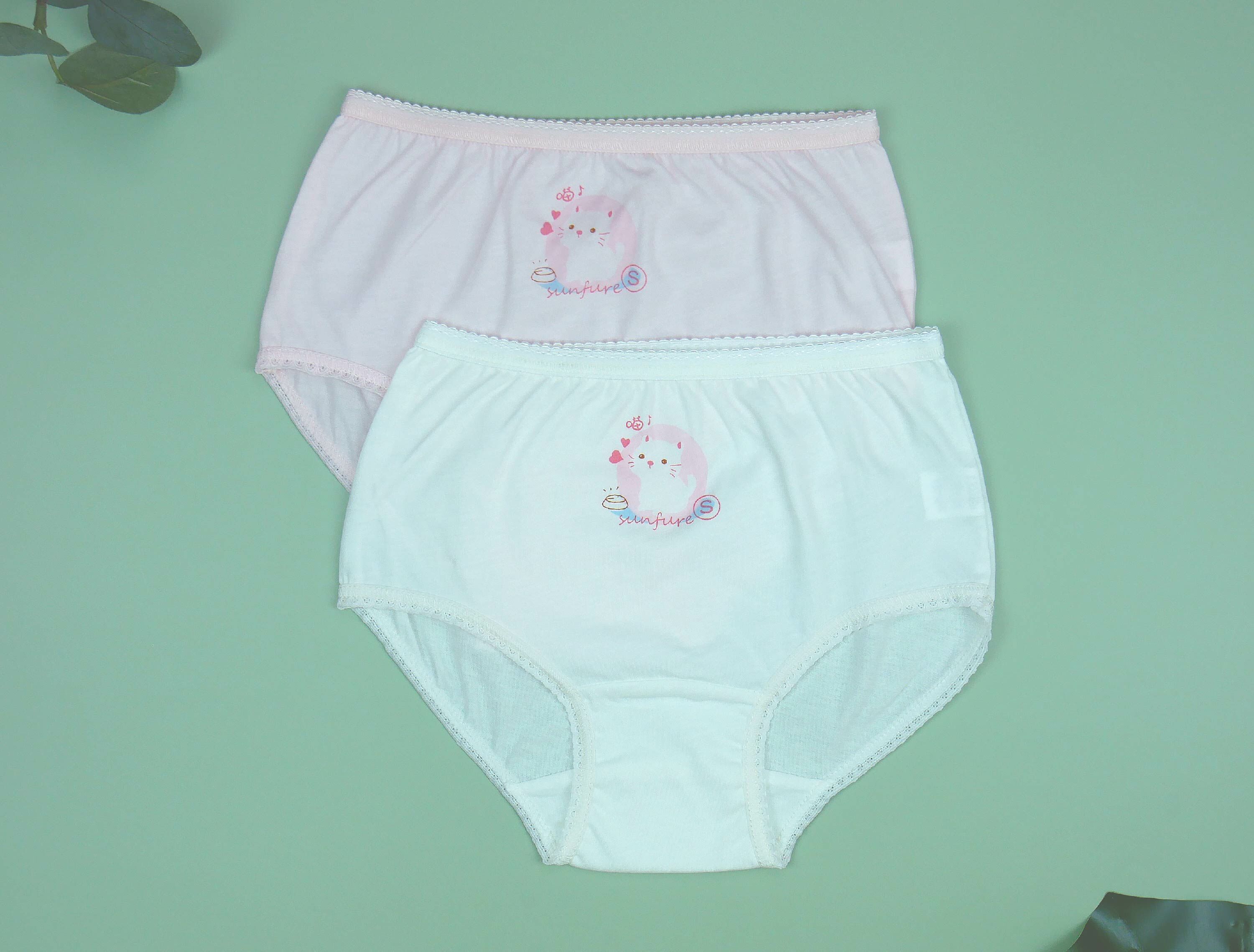 小三福 三福 100%純棉女童貓咪三角褲2件組(S~2XL)