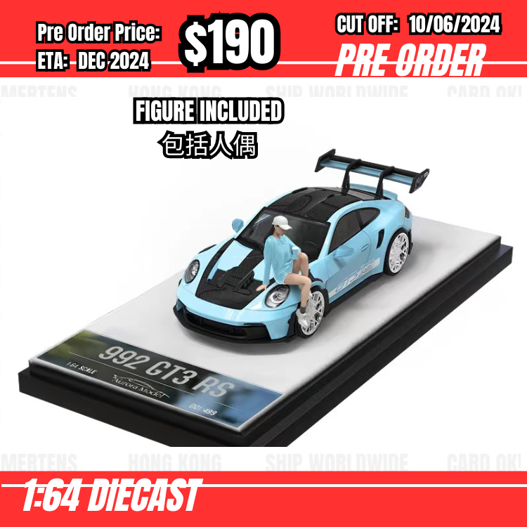 PO-$190 * Time Micro * 1:64 992 GT3 RS Iceberry w/figure [OD05/06]