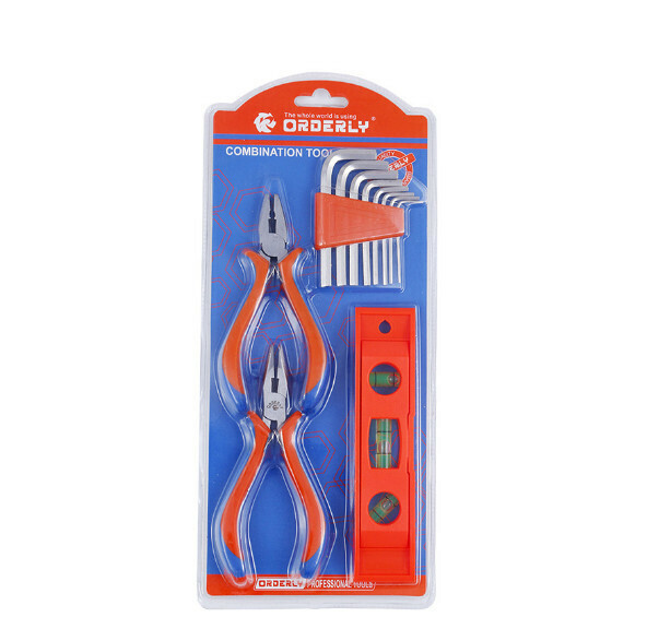 (4-piece set 6039) Level needle nose pliers wire pliers hexagon wrench household combination set
