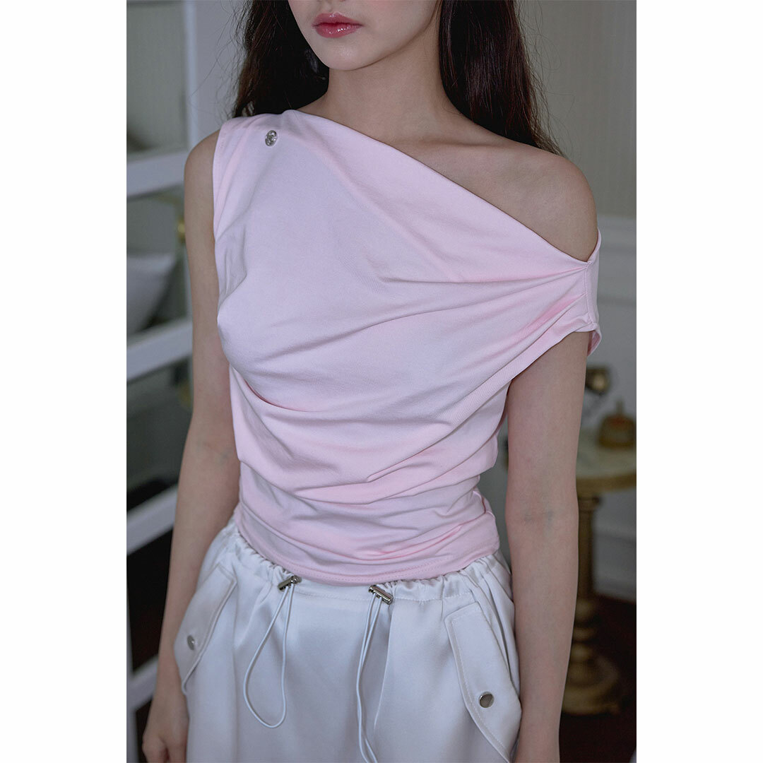 Rose Frantz】【網店限定】 Drape Off Shoulder Sleeveless [Pin