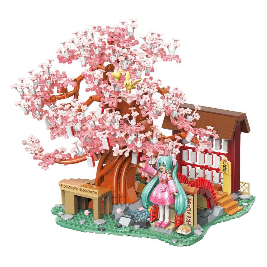 《 Qman 啟蒙積木 》  初音未來 場景積木 賞櫻季節