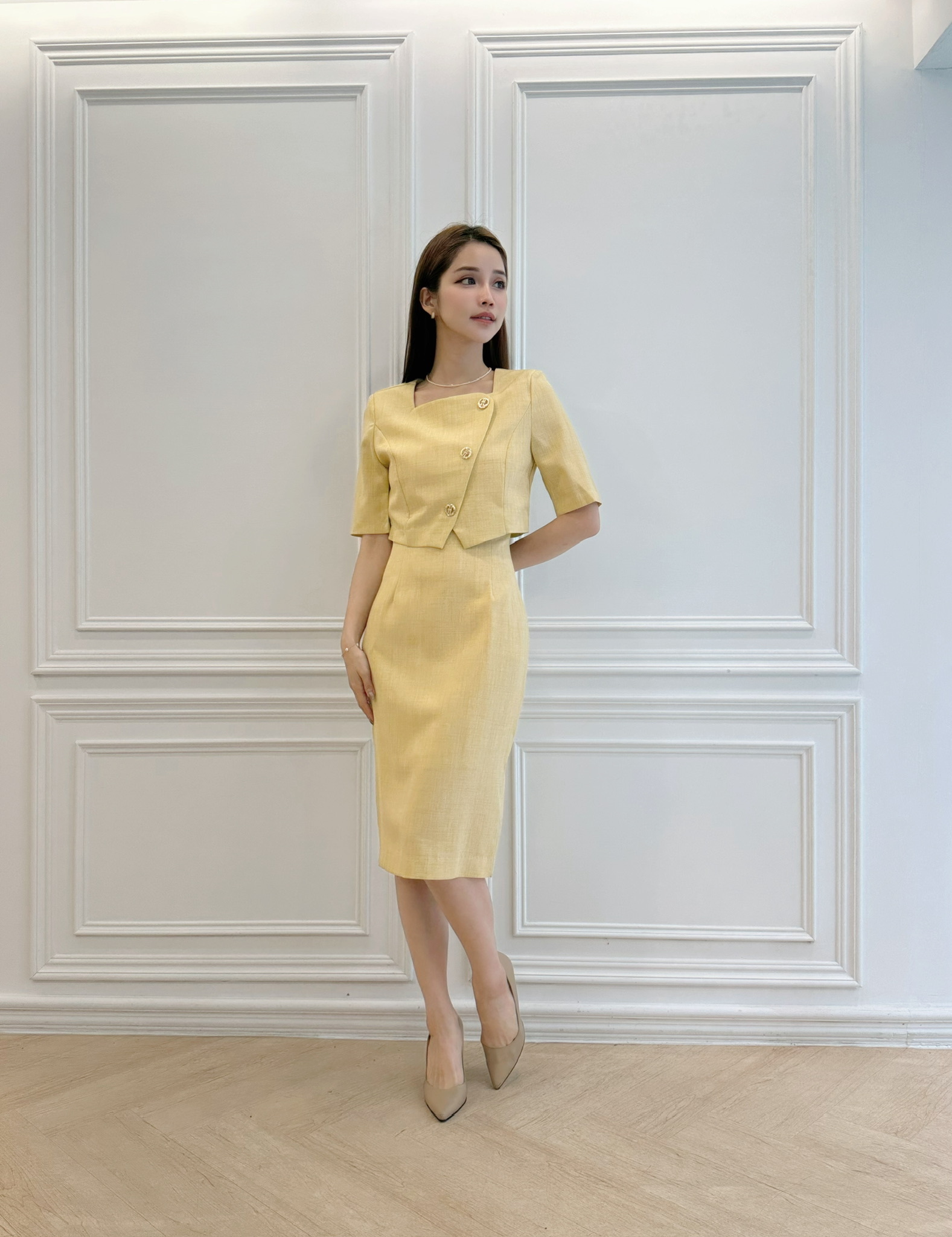 三金釦雙層洋裝