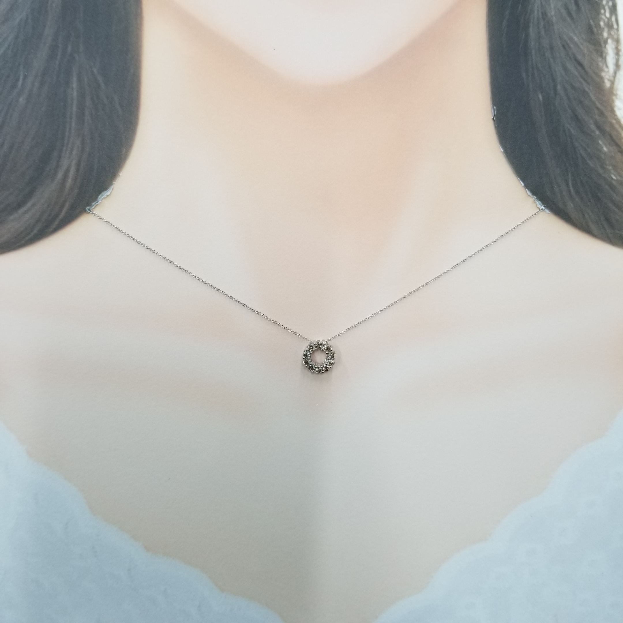 全新18K白金54份鑽石吊墜