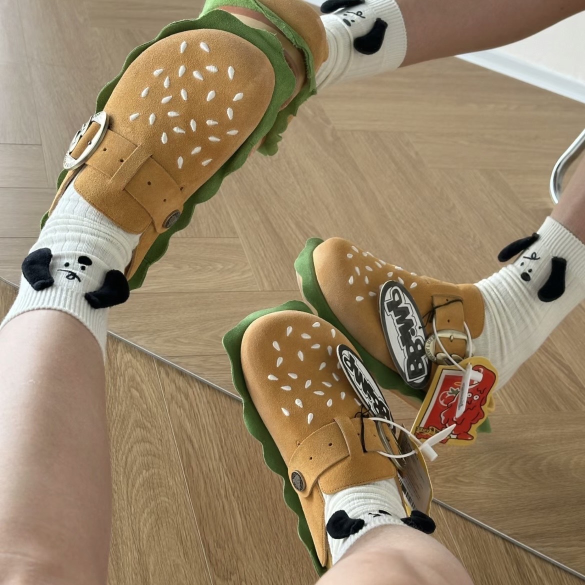 <單雙免運🍔>BBIMP x Mental Free 漢堡 勃肯 拖鞋