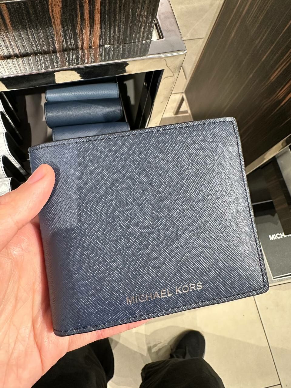 [S] MICHAEL KORS 36U9LHRF3L HARRISON BILLFOLD WITH COIN POCKET LEATHER,NAVY, 193600149122 (SMK937)