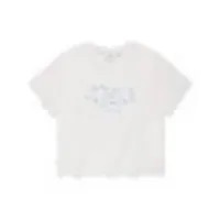 [S] COVERNAT WOMEN'S CROPPED STITCH T-SHIRT,WHITE, CO2402ST76WH (SCN29)