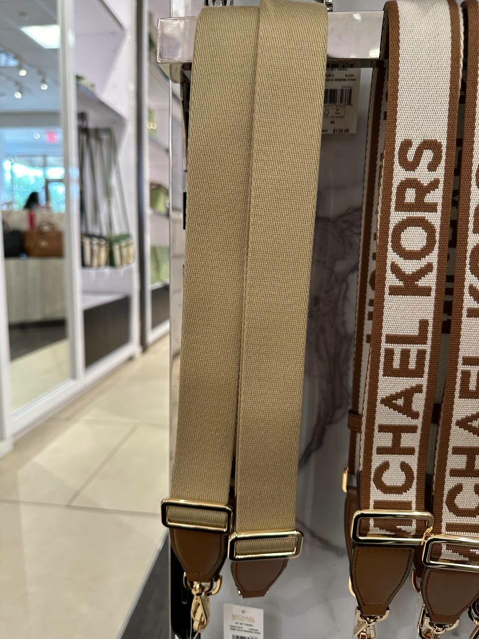 [S] MICHAEL KORS 35S4GTVN7C JET SET TRAVEL 35MM SOLID WEBBING STRAP,LUGGAGE, 196237628084 (SMK939)