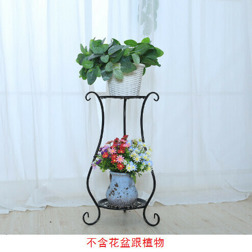 Wrought iron succulent flower pot stand [black flat plate 60cm]