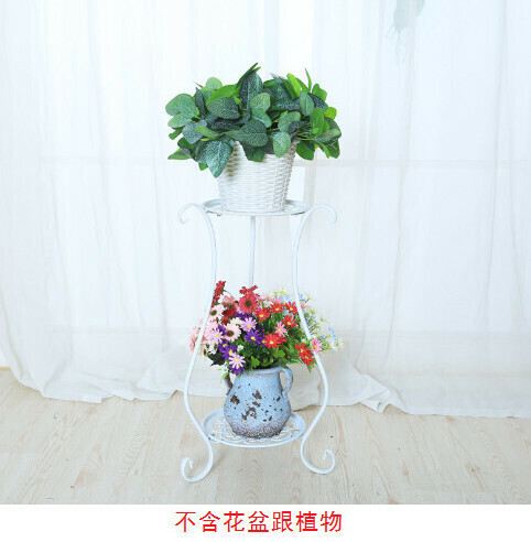 Wrought iron succulent flower pot stand [white flat plate 60cm]