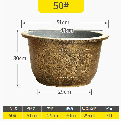 Large size plastic resin tree pot【50# bronze perforated tree pot】