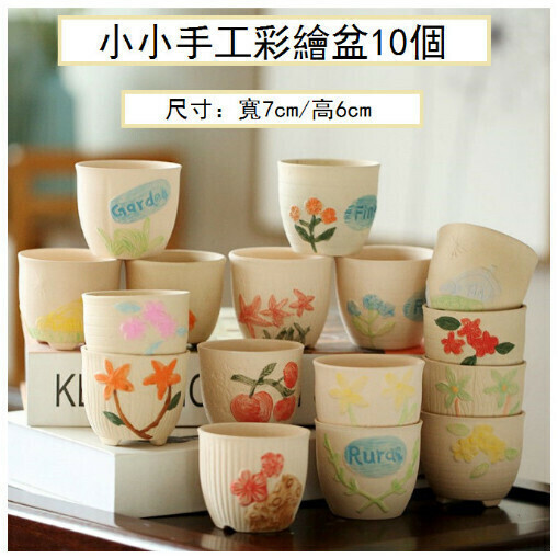 【10pcs】Succulent ceramic flower pot (WW hand-painted small pot)