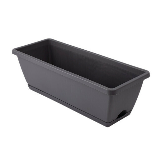 Hollen planting pot plastic flower pot [dark gray + Cato large: length 50cm * height 15cm * width 19cm]