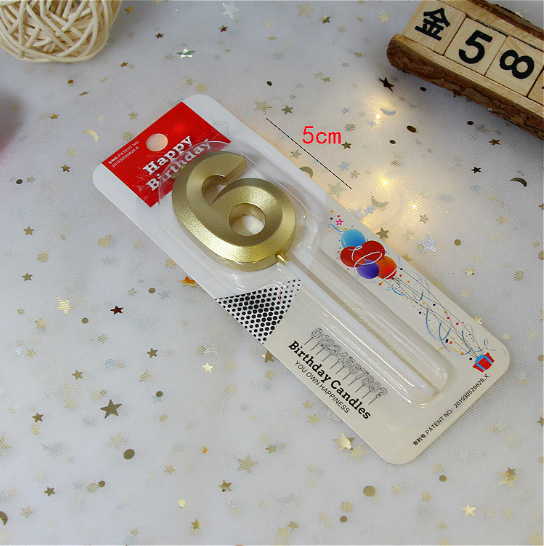 爆款金色數字蠟燭 - 6